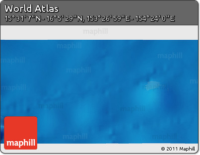 Physical 3D Map of the Area around 15° 48' 18" N, 153° 55' 30" E