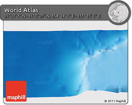 Physical 3D Map of the Area around 15° 48' 18" N, 154° 46' 30" E