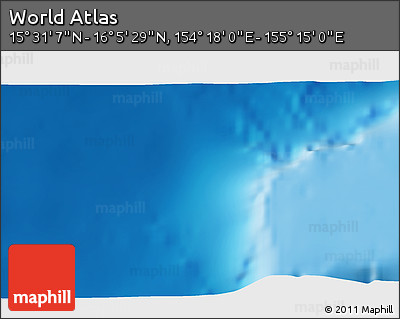 Physical 3D Map of the Area around 15° 48' 18" N, 154° 46' 30" E