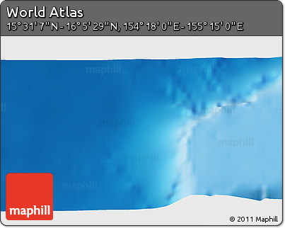 Physical 3D Map of the Area around 15° 48' 18" N, 154° 46' 30" E