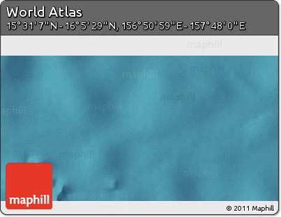 Satellite 3D Map of the Area around 15° 48' 18" N, 157° 19' 29" E