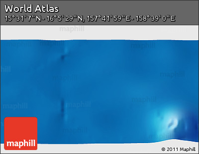 Physical 3D Map of the Area around 15° 48' 18" N, 158° 10' 30" E