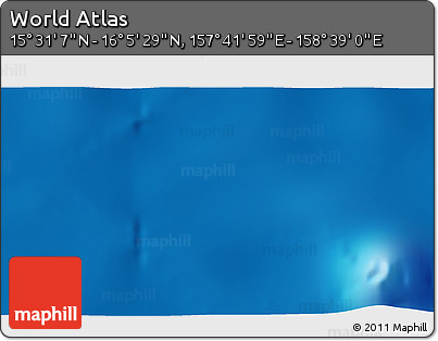 Physical 3D Map of the Area around 15° 48' 18" N, 158° 10' 30" E