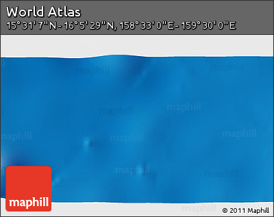 Physical 3D Map of the Area around 15° 48' 18" N, 159° 1' 30" E