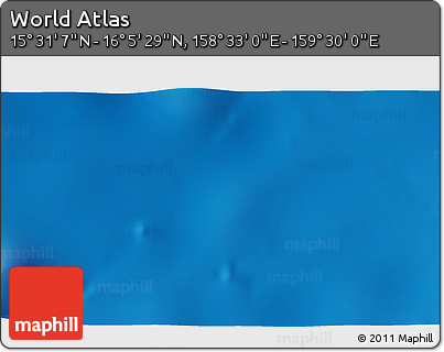 Physical 3D Map of the Area around 15° 48' 18" N, 159° 1' 30" E