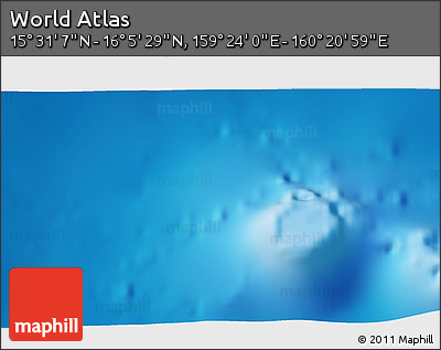 Physical 3D Map of the Area around 15° 48' 18" N, 159° 52' 30" E