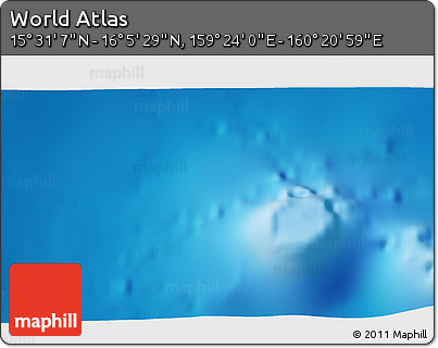 Physical 3D Map of the Area around 15° 48' 18" N, 159° 52' 30" E