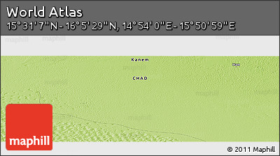 Physical Panoramic Map of the Area around 15° 48' 18" N, 15° 22' 30" E
