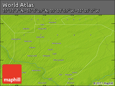 Physical Map of the Area around 15° 48' 18" N, 15° 13' 29" W