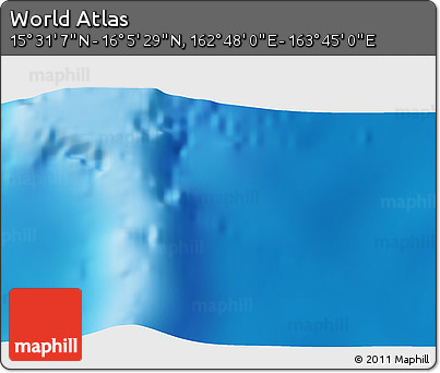 Physical 3D Map of the Area around 15° 48' 18" N, 163° 16' 30" E