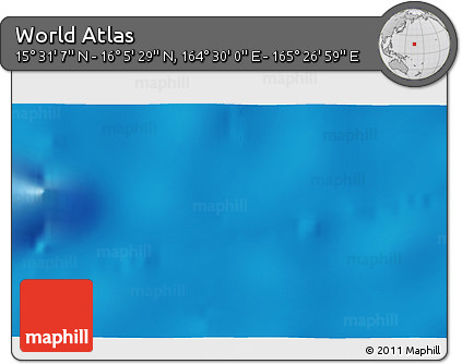 Physical 3D Map of the Area around 15° 48' 18" N, 164° 58' 29" E
