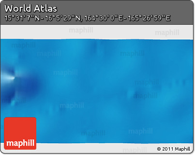 Physical 3D Map of the Area around 15° 48' 18" N, 164° 58' 29" E