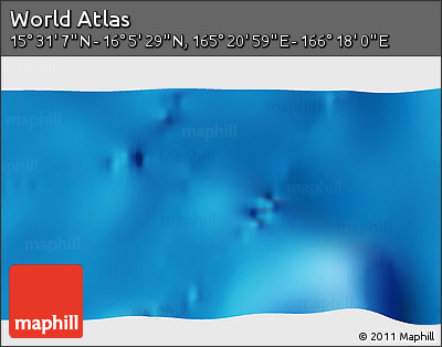 Physical 3D Map of the Area around 15° 48' 18" N, 165° 49' 29" E
