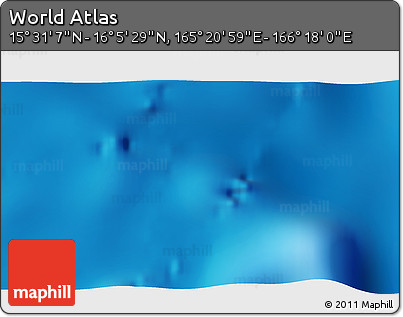 Physical 3D Map of the Area around 15° 48' 18" N, 165° 49' 29" E
