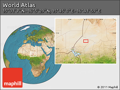 Satellite Location Map of the Area around 15° 48' 18" N, 16° 13' 30" E
