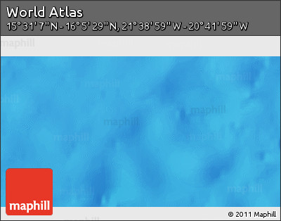 Physical 3D Map of the Area around 15° 48' 18" N, 21° 10' 29" W