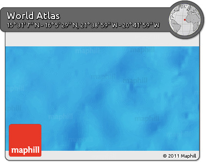Shaded Relief 3D Map of the Area around 15° 48' 18" N, 21° 10' 29" W
