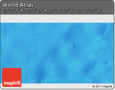 Shaded Relief 3D Map of the Area around 15° 48' 18" N, 21° 10' 29" W