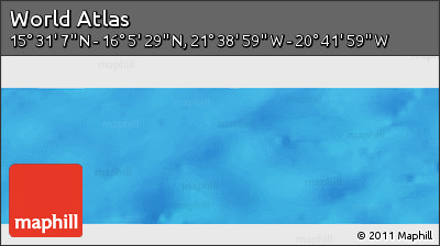 Physical Panoramic Map of the Area around 15° 48' 18" N, 21° 10' 29" W