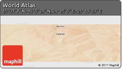 Satellite Panoramic Map of the Area around 15° 48' 18" N, 24° 43' 30" E