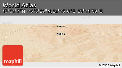 Satellite Panoramic Map of the Area around 15° 48' 18" N, 24° 43' 30" E