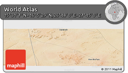 Satellite Panoramic Map of the Area around 15° 48' 18" N, 27° 16' 29" E