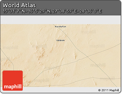 Satellite 3D Map of the Area around 15° 48' 18" N, 28° 7' 30" E