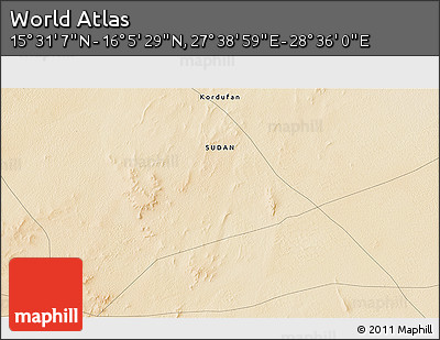 Satellite 3D Map of the Area around 15° 48' 18" N, 28° 7' 30" E