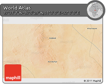 Satellite 3D Map of the Area around 15° 48' 18" N, 31° 31' 29" E
