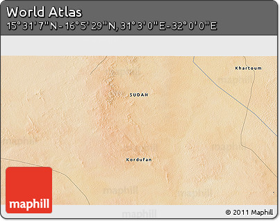 Satellite 3D Map of the Area around 15° 48' 18" N, 31° 31' 29" E