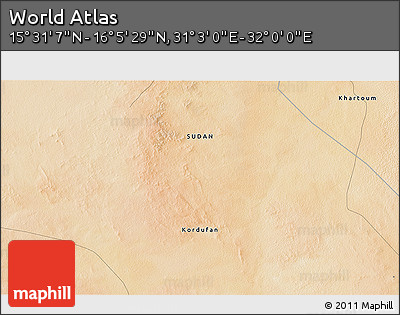 Satellite 3D Map of the Area around 15° 48' 18" N, 31° 31' 29" E