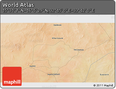 Satellite 3D Map of the Area around 15° 48' 18" N, 33° 13' 30" E