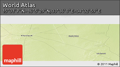Physical Panoramic Map of the Area around 15° 48' 18" N, 34° 4' 30" E