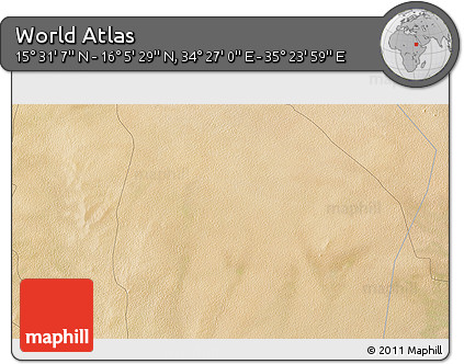 Satellite 3D Map of the Area around 15° 48' 18" N, 34° 55' 29" E