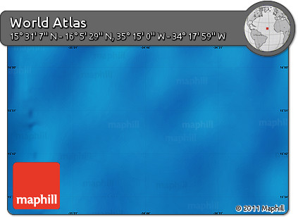 Shaded Relief Map of the Area around 15° 48' 18" N, 34° 46' 29" W
