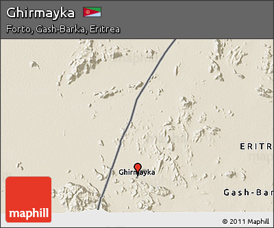 Shaded Relief 3D Map of Ghirmayka