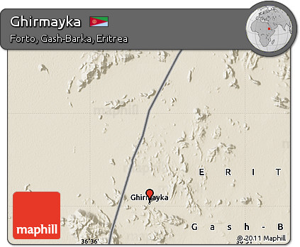 Shaded Relief Map of Ghirmayka