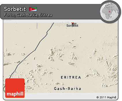 Shaded Relief Panoramic Map of Sorbetit