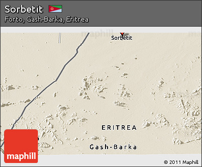 Shaded Relief Panoramic Map of Sorbetit