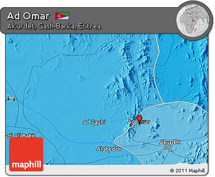 Political 3D Map of Ad Omar