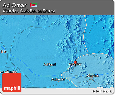 Political 3D Map of Ad Omar