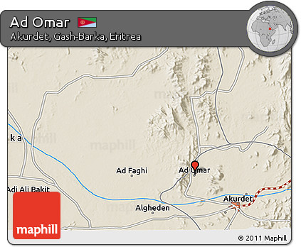 Shaded Relief 3D Map of Ad Omar