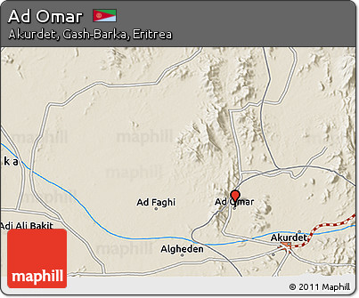 Shaded Relief 3D Map of Ad Omar