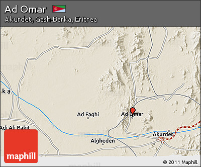 Shaded Relief 3D Map of Ad Omar