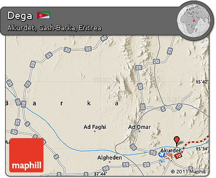 Shaded Relief Map of Dega
