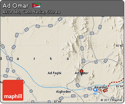 Shaded Relief Map of Ad Omar