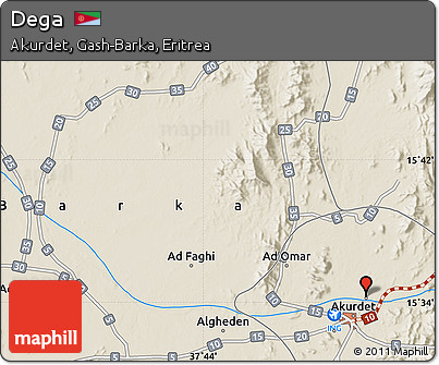 Shaded Relief Map of Dega