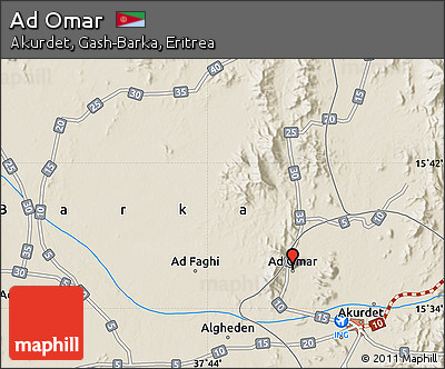 Shaded Relief Map of Ad Omar