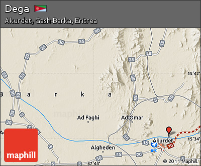 Shaded Relief Map of Dega