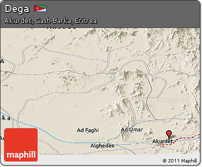 Shaded Relief Panoramic Map of Dega